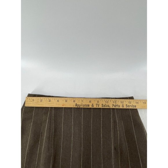 Jones New York Women's Brown Pinstripe 100% Wool Lined Pencil Skirt Size 8 - Picture 9 of 12